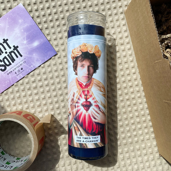 Saint Bob Dylan Prayer Candle