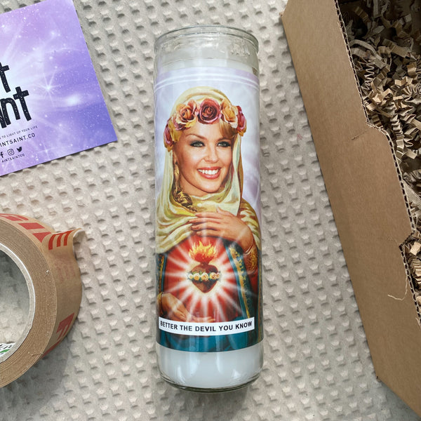 Saint Kylie Minogue Prayer Candle