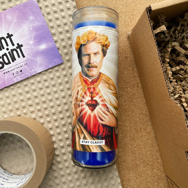 Saint Will Ferrell | Ron Burgundy Prayer Candle