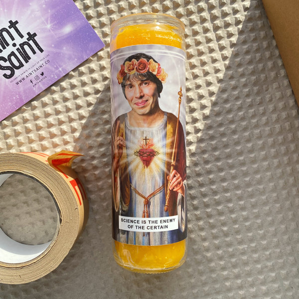 Saint Professor Brian Cox Prayer Candle