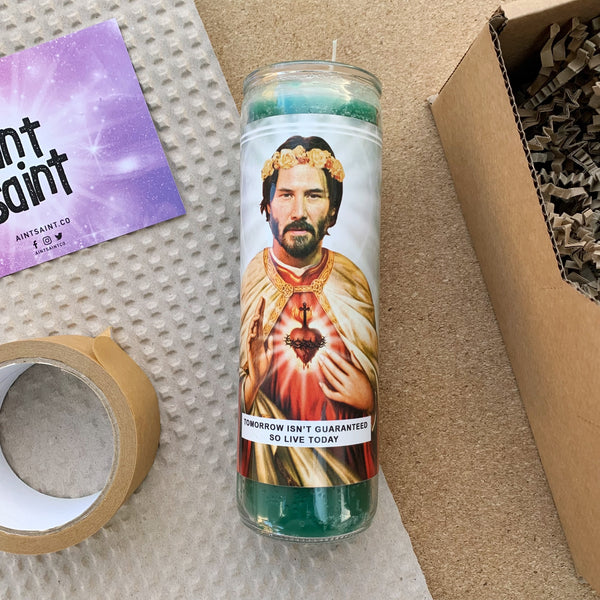 Saint Keanu Reeves Prayer Candle